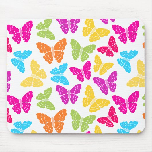 Modern Levendig Regenboog Vlinder Cute Patroon  Muismat (Voorkant)