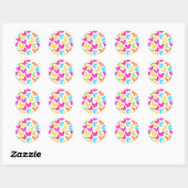 Modern Levendig Regenboog Vlinder Cute Patroon Ronde Sticker (Vel)