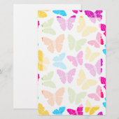 Modern Levendig Regenboog Vlinder Schattige Patroo Briefpapier (Voorkant / Achterkant)