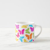 Modern Levendig Regenboog Vlinder Schattige Patroo Espresso Kop (Rechts)