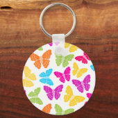 Modern Levendig Regenboog Vlinder Schattige Patroo Sleutelhanger (Voorkant)