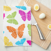 Modern Levendig Regenboog Vlinder Schattige Patroo Theedoek (Quarter Fold)