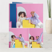 Modern Levendig Strand Zonsondergang 4 Foto Verjaa Kaart (Achterkant)