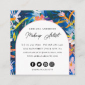 Modern Levendige Abstracte Floral Beauty Specialis Vierkante Visitekaartje (Achterkant)