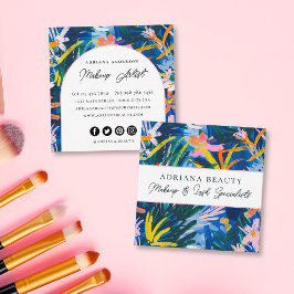 Modern Levendige Abstracte Floral Beauty Specialis Vierkante Visitekaartje