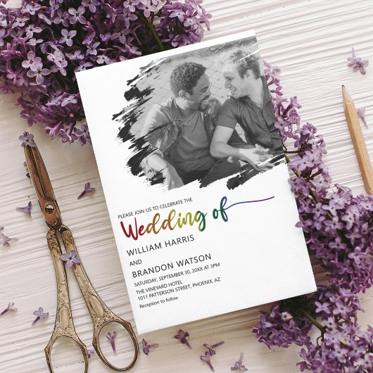 Modern LGBT Photo Weddenschap Kaart