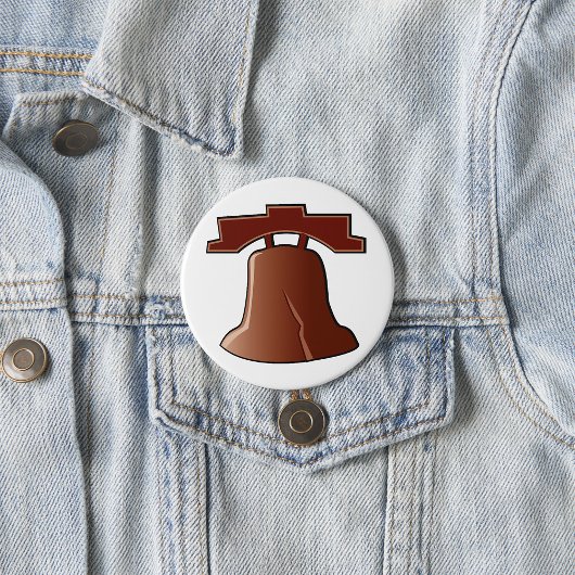 Modern Liberty Bell Patriottisch Philadelphia Icon Ronde Button 7,6 Cm