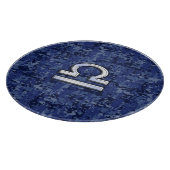 Modern Libra Zodiac Sign on blue digital camo Snijplank (Hoek)