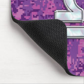 Modern Libra Zodiac Symbol on Fuchsia Digital Camo Muismat (Hoek)