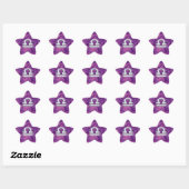 Modern Libra Zodiac Symbol on Fuchsia Digital Camo Ster Sticker (Vel)