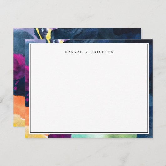 Modern licht Abstract geschilderd Notitiekaartje (Voorkant / Achterkant)