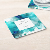 Modern licht Abstract geschilderd patroon Kartonnen Onderzetters (Schuin)