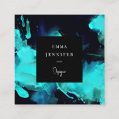 Modern licht Abstract geschilderd patroon Vierkante Visitekaartje (Voorkant)