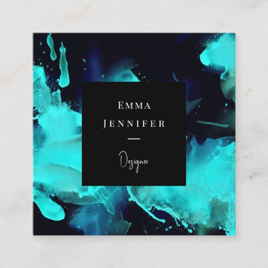 Modern licht Abstract geschilderd patroon Vierkante Visitekaartje (Voorkant)