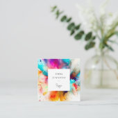 Modern licht Abstract geschilderd patroon Vierkante Visitekaartje (Staand voorkant)