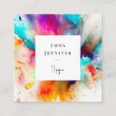 Modern licht Abstract geschilderd patroon Vierkante Visitekaartje (Voorkant)