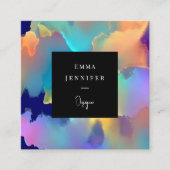 Modern licht Abstract geschilderd patroon Vierkante Visitekaartje (Voorkant)