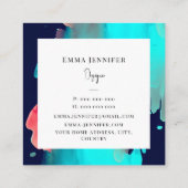 Modern licht Abstract geschilderd patroon Vierkante Visitekaartje (Achterkant)