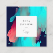 Modern licht Abstract geschilderd patroon Vierkante Visitekaartje (Voorkant)