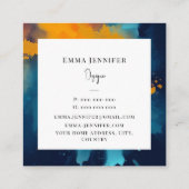 Modern licht Abstract geschilderd patroon Vierkante Visitekaartje (Achterkant)