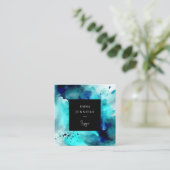 Modern licht Abstract geschilderd patroon Vierkante Visitekaartje (Staand voorkant)