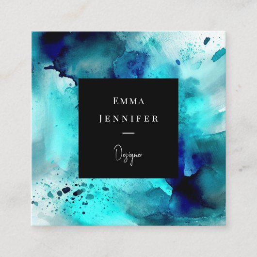 Modern licht Abstract geschilderd patroon Vierkante Visitekaartje (Voorkant)