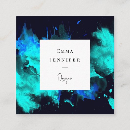 Modern licht Abstract geschilderd patroon Vierkante Visitekaartje (Voorkant)