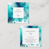 Modern licht Abstract geschilderd patroon Vierkante Visitekaartje (Voorkant / Achterkant)