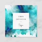 Modern licht Abstract geschilderd patroon Vierkante Visitekaartje (Voorkant)