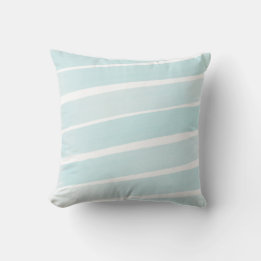 Modern licht Blauwgroen Aqua Blue Stripes Outdoor Buitenkussen