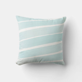 Modern licht Blauwgroen Aqua Blue Stripes Outdoor Buitenkussen