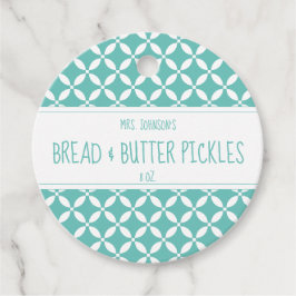 Modern Licht Blauwgroen & Wit Etiket Labels