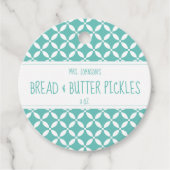 Modern Licht Blauwgroen & Wit Etiket Labels (Voorkant)