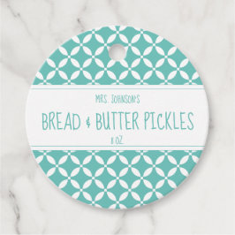 Modern Licht Blauwgroen & Wit Etiket Labels