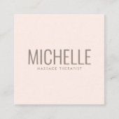Modern licht blush roze vet professioneel minimaal vierkante visitekaartje (Voorkant)
