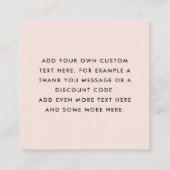 Modern licht blush roze zaken dank u invoegen vierkante visitekaartje (Achterkant)