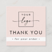 Modern licht blush roze zaken dank u invoegen vierkante visitekaartje (Voorkant)