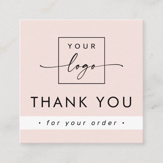 Modern licht blush roze zaken dank u invoegen vierkante visitekaartje (Voorkant)