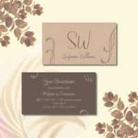Modern Licht en donkerbruin  met Monogram