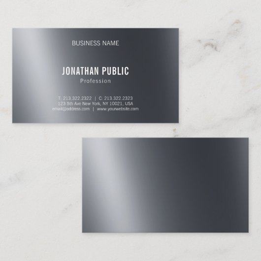 Modern licht en schaduw zwart Elegant Plain Top Visitekaartje (Voorkant / Achterkant)