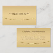 Modern licht goud achtergrond metalen accent visitekaartje (Voorkant / Achterkant)