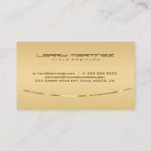 Modern licht goud achtergrond metalen accent visitekaartje (Achterkant)