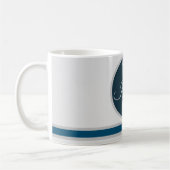 Modern Licht grijs blauw Monogram Elegant Koffiemok (Links)