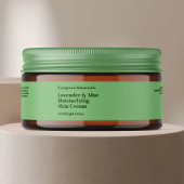 Modern licht groen cosmetica potje label 1 x 7,25