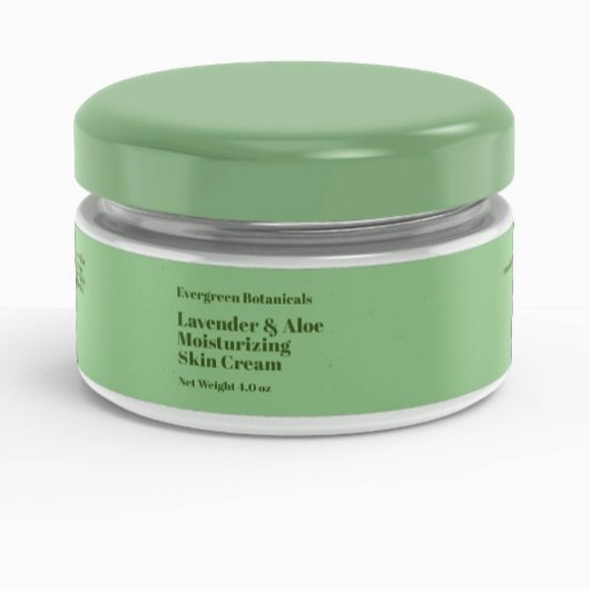 Modern licht groen cosmetica potje label 1 x 7,25