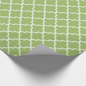 Modern licht groen en wit Marokkaanse Quatrefoil Cadeaupapier (Hoek)