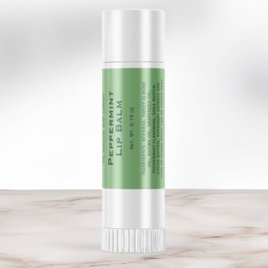 Modern licht groen lipbalsem tube label