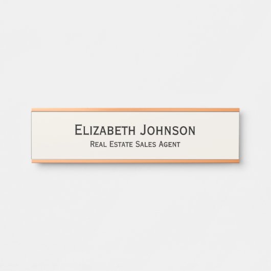 Modern licht ivoor professionele zakelijke Kantoor Deurbordje (Voorkant)