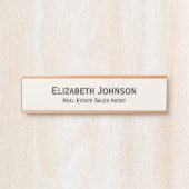 Modern licht ivoor professionele zakelijke Kantoor Deurbordje (Voorkant)