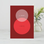 Modern licht & liefde Rood Chanoeka Kaart (Staand voorkant)